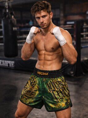 Yaksha Muay Thai Shorts Rare Rumble Jungle Boxing Kickboxing Athletic Medium